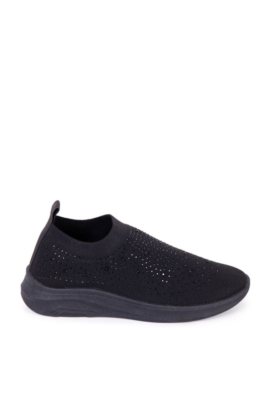 Shoes MILADYS | Embellished Slip On Sneakers Black