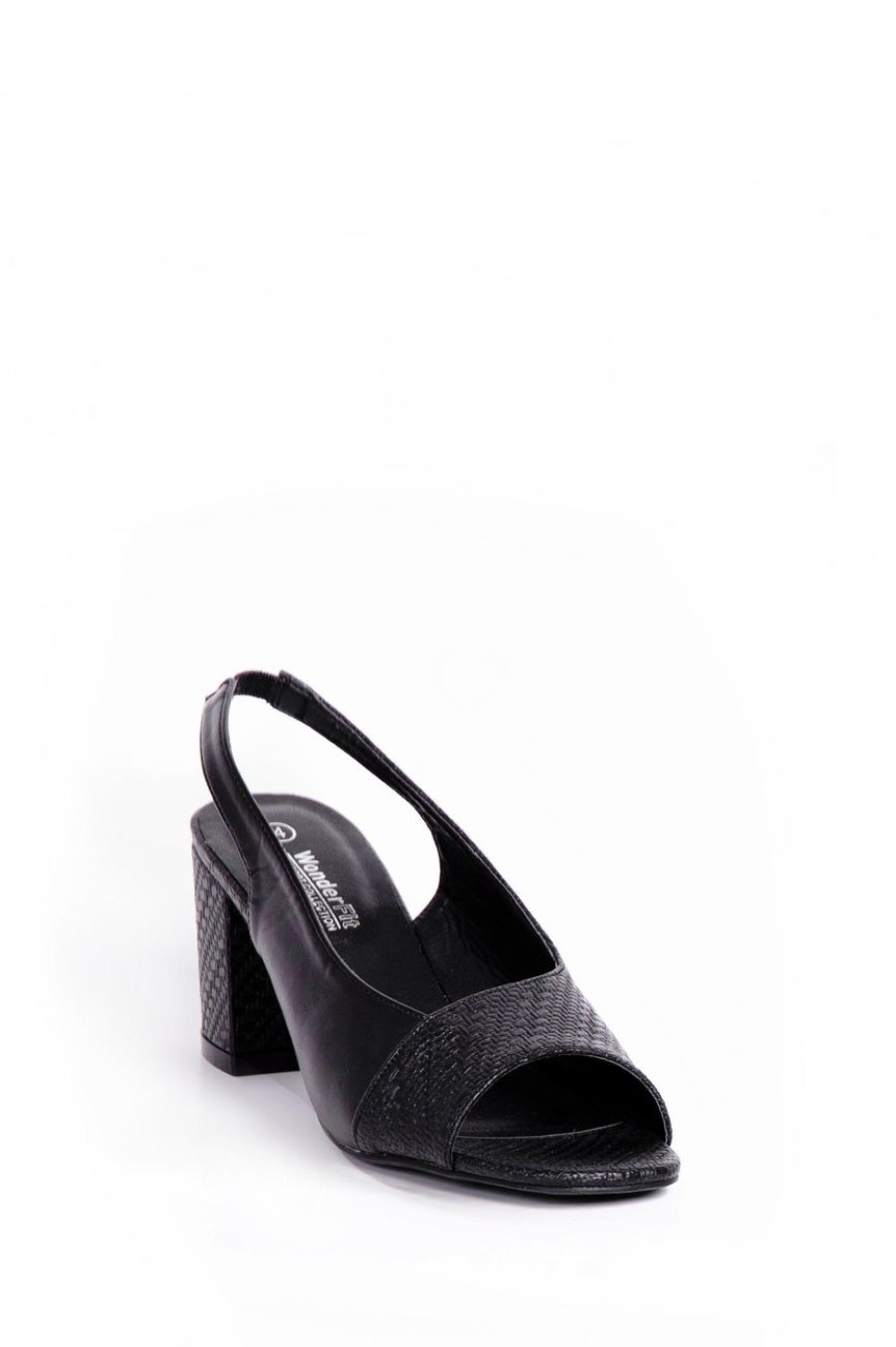 Shoes MILADYS | Wonderfit Peep Toe Block Heels Black