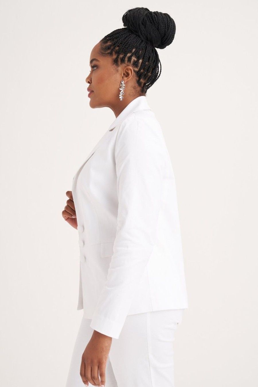 Clothing MILADYS | Cotton Sateen Blazer White