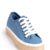 Shoes MILADYS | Lace Up Denim Sneakers Baby Blue