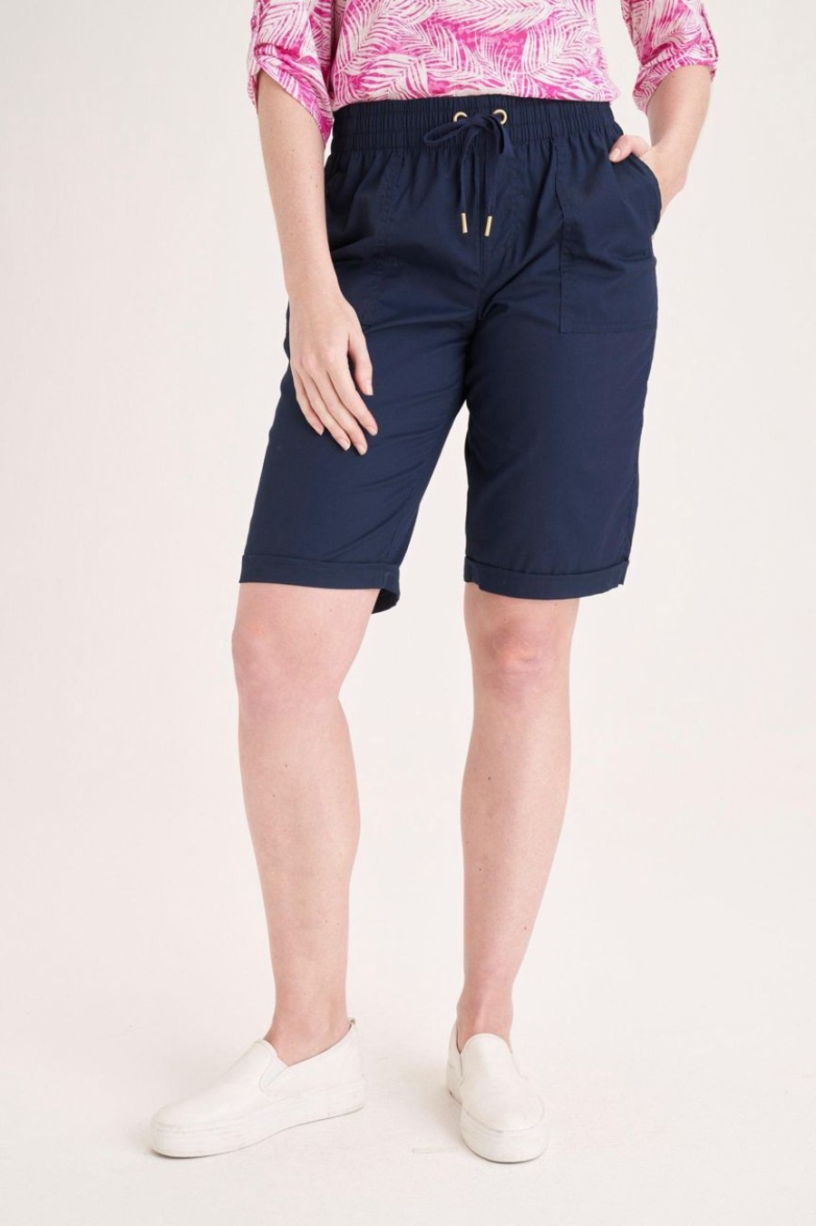 Clothing MILADYS | Cracker Cotton Bermuda Shorts Navy