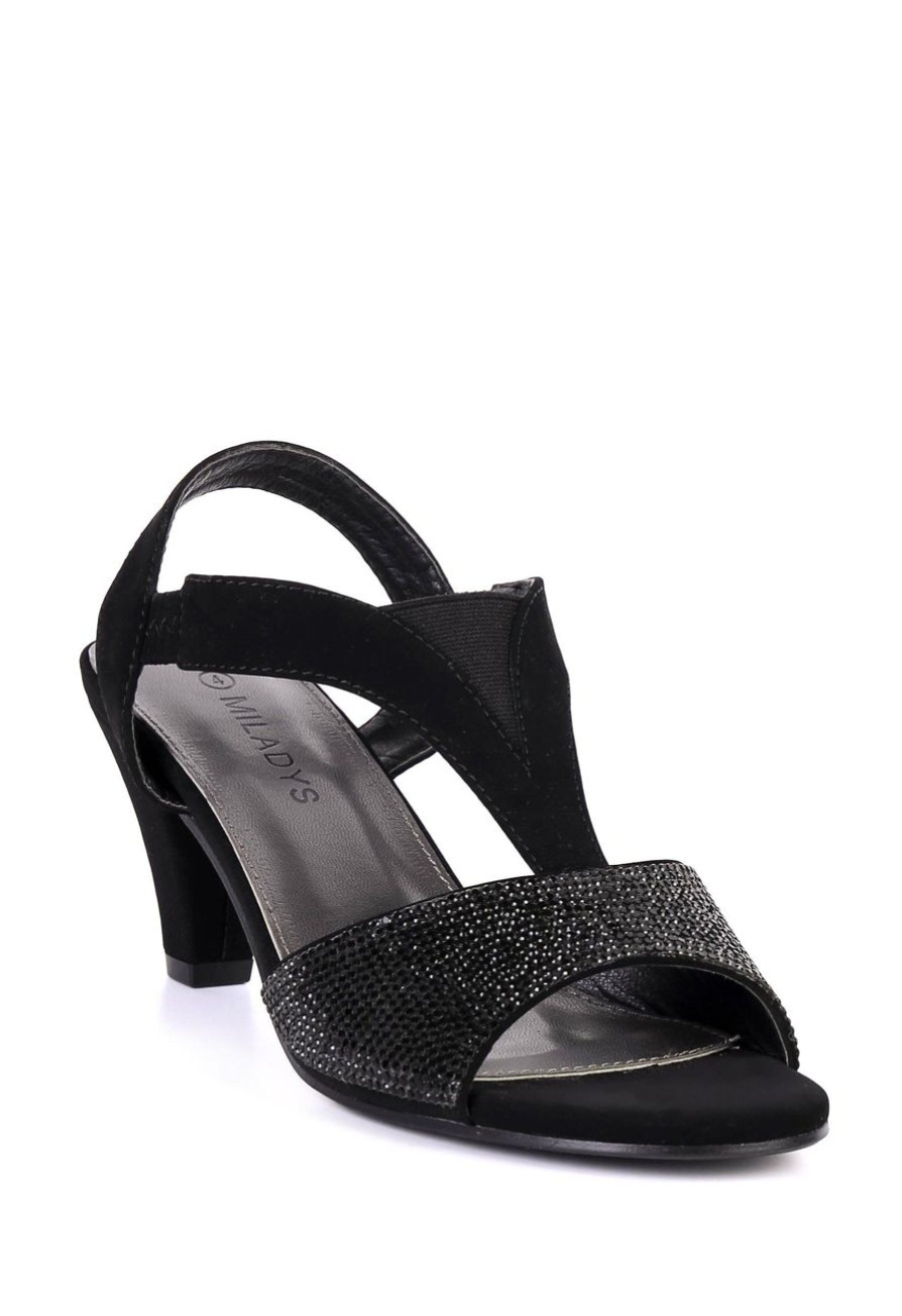 Shoes MILADYS | Comfort T-Bar Cone Heel Black