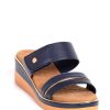 Shoes MILADYS | Double Strap Wedge - Bata Comfit Navy