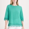 Clothing MILADYS | Lace Trim Top Green Forest Green