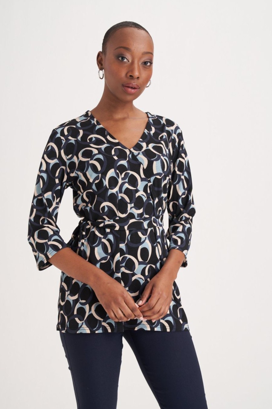 Clothing MILADYS | Geo Print Wrap Top Multi