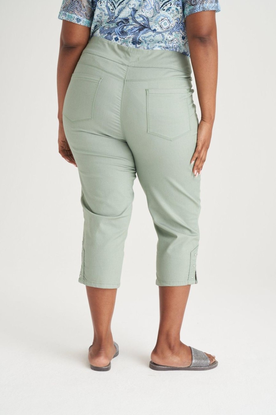 Clothing MILADYS | Pull On Jegging Crops Sage