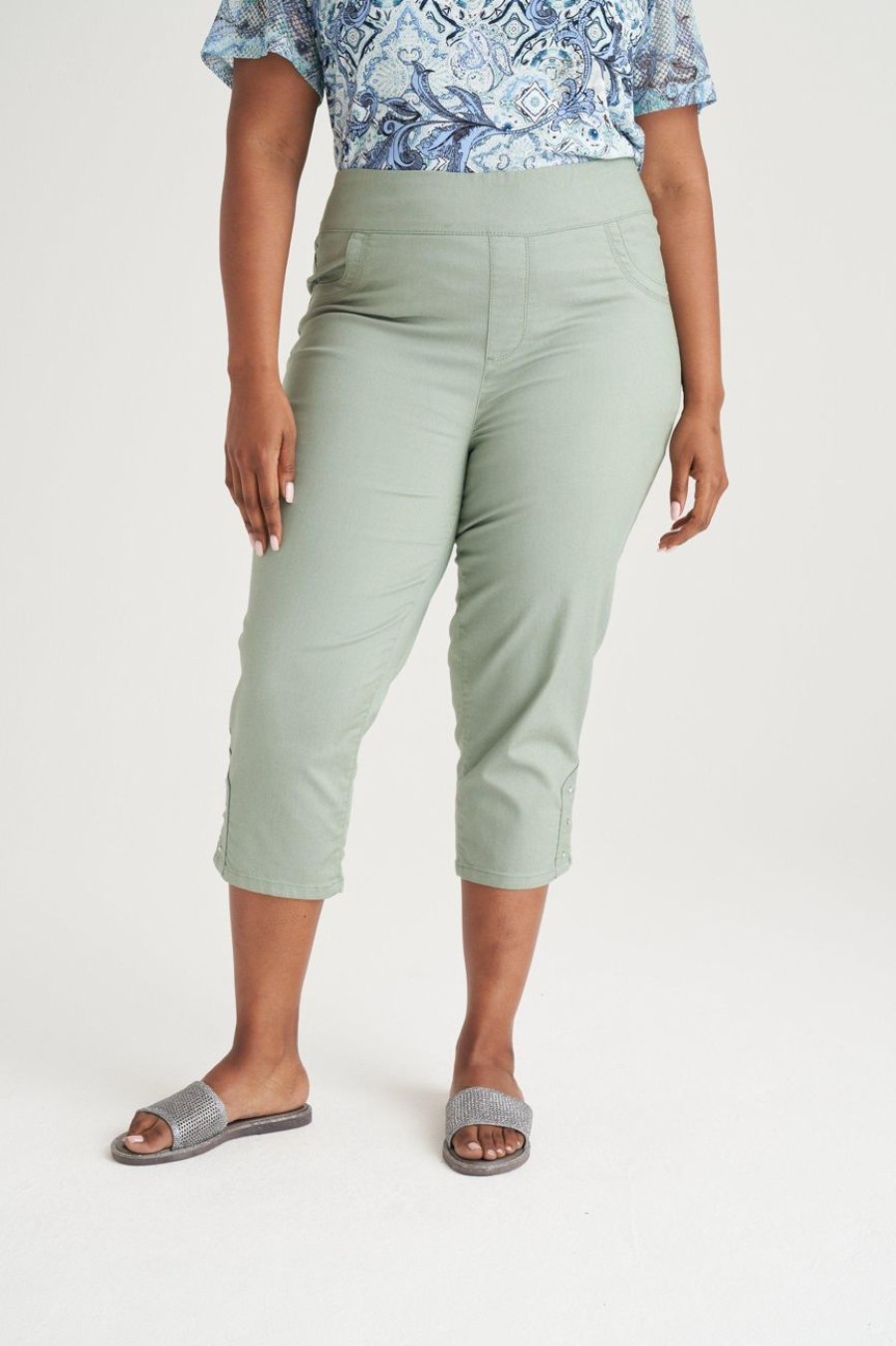 Clothing MILADYS | Pull On Jegging Crops Sage