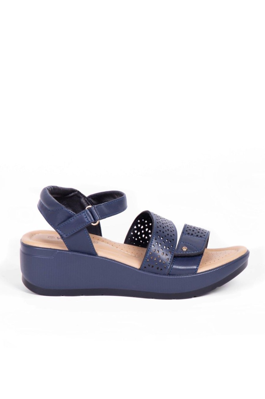 Shoes MILADYS | Wonderfit Wedge Sandals Navy