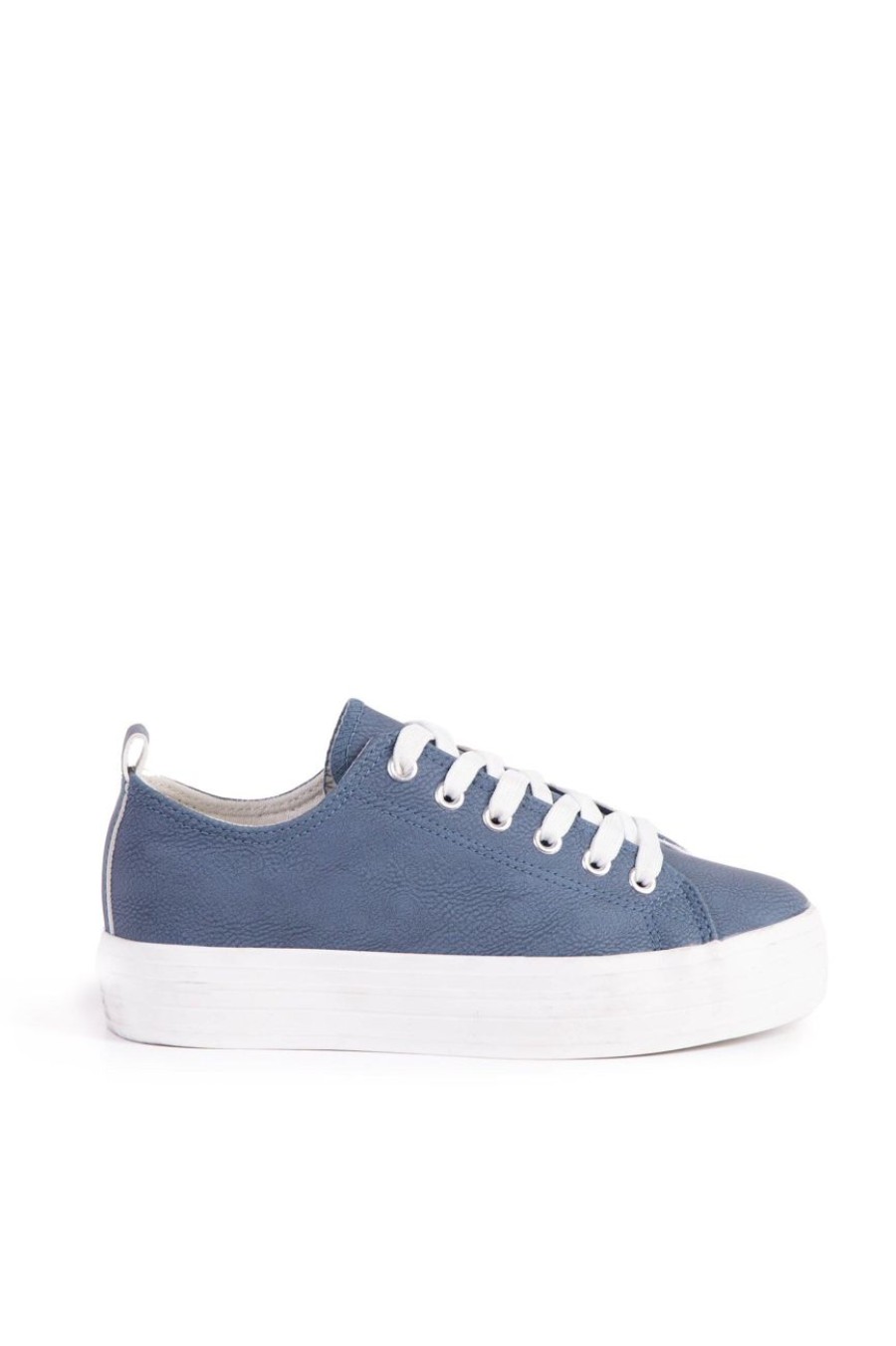 Shoes MILADYS | Lace Up Sneaker Denim Look Baby Blue