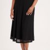 Clothing MILADYS | Lace Overlay A-Line Skirt Black