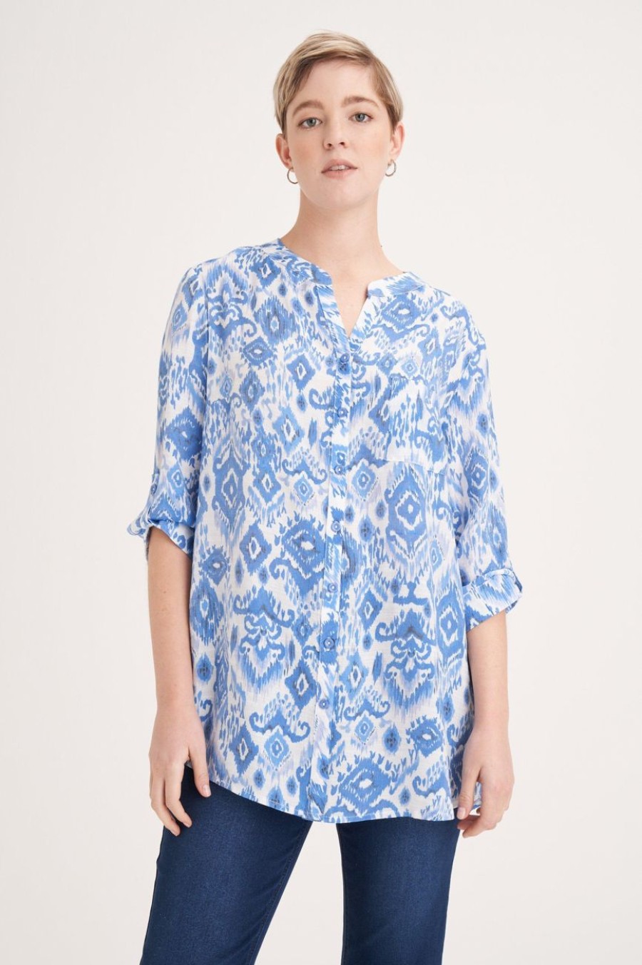 Clothing MILADYS | Printed Shirt Blue Multi