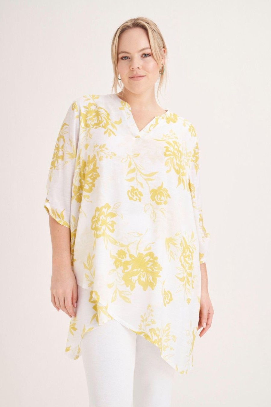 Clothing MILADYS | Floral Henley Tunic Multi