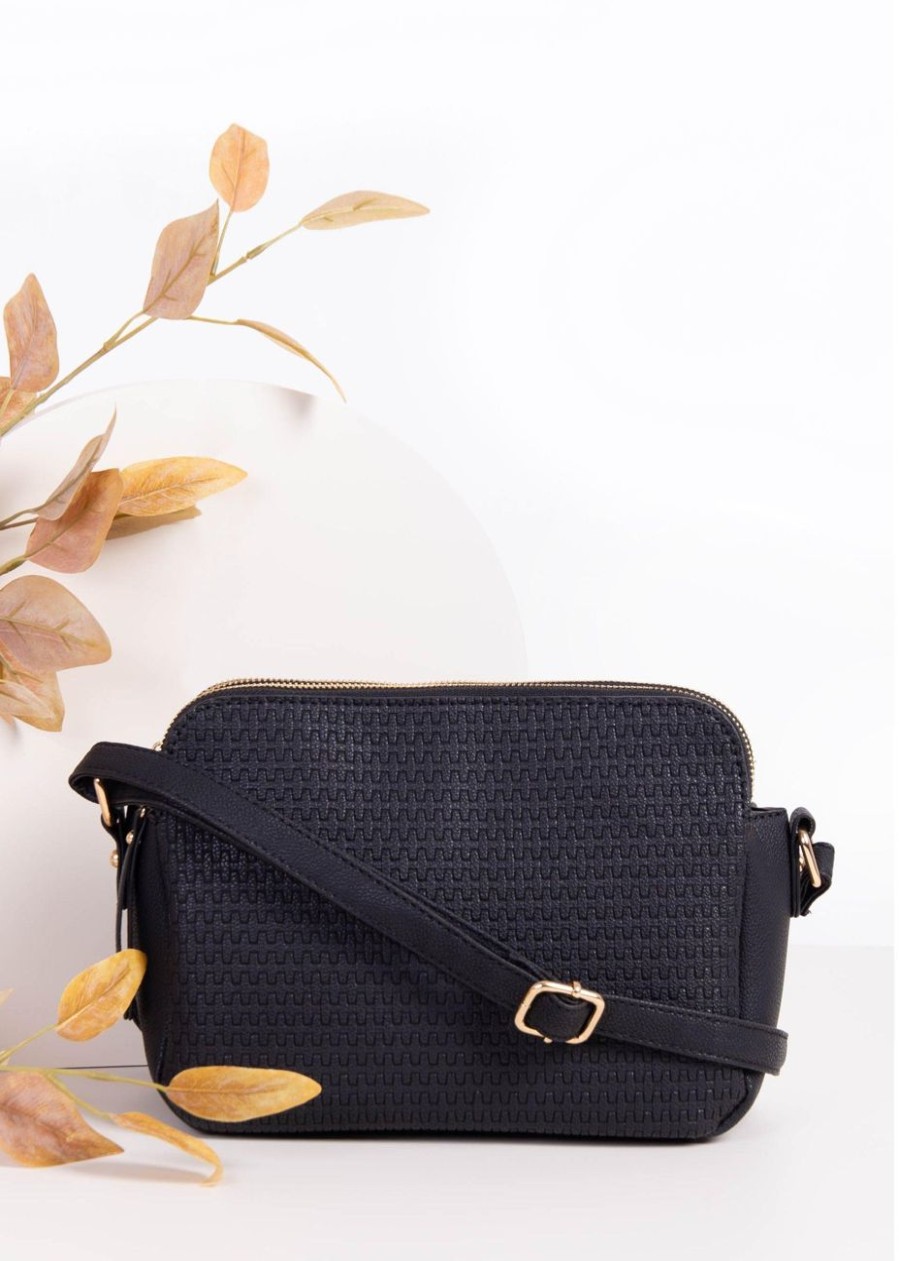 Accessories MILADYS | Textured Dome Crossbody Bag Black