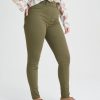 Clothing MILADYS | Pull On Slim Leg Twill Jeggings Fatigue