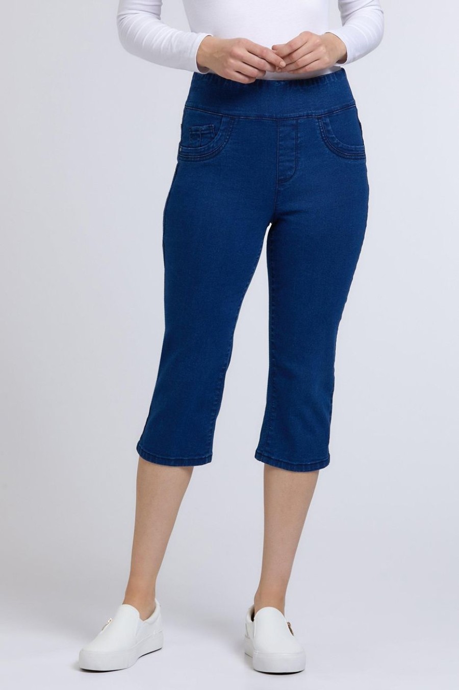 Clothing MILADYS | Straight Leg Pull On Jegging Crops Ink