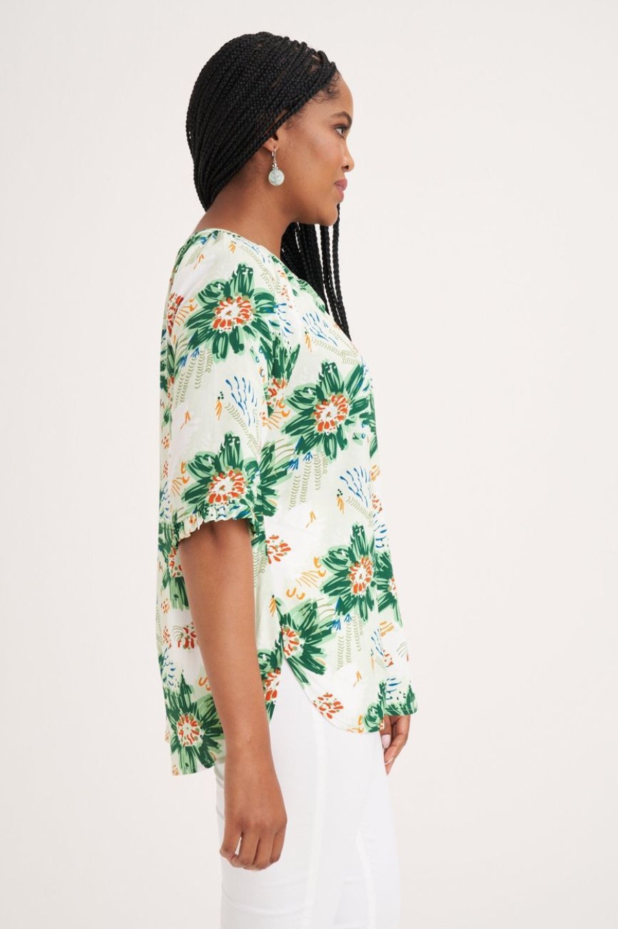 Clothing MILADYS | Floral Print Peasant Top Multi