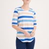 Clothing MILADYS | Casual Blue Stripe T-Shirt Multi