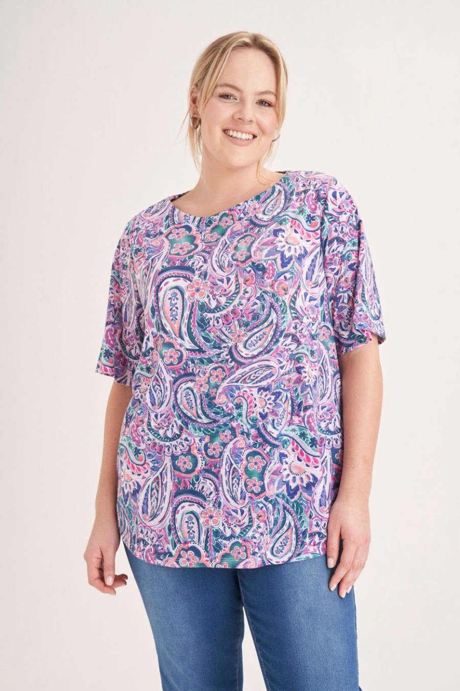 Clothing MILADYS | Paisley Print Tee Lilac