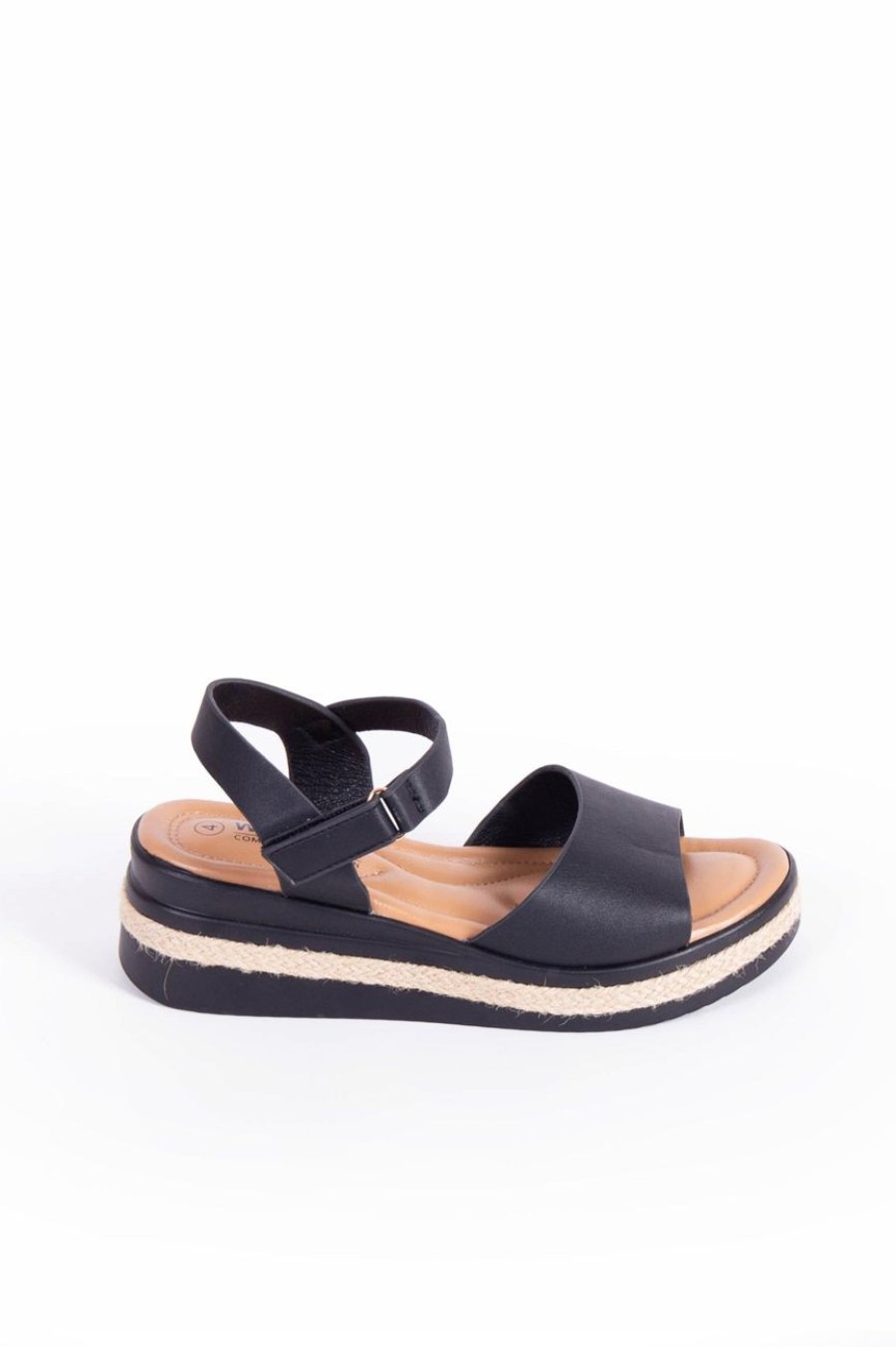 Shoes MILADYS | Wonderfit Wedge Sandals Black