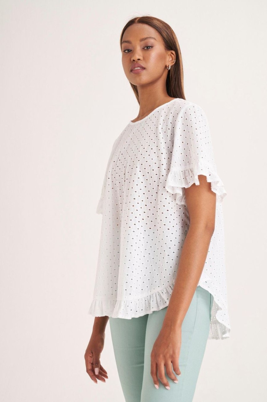 Clothing MILADYS | Anglaise Top White