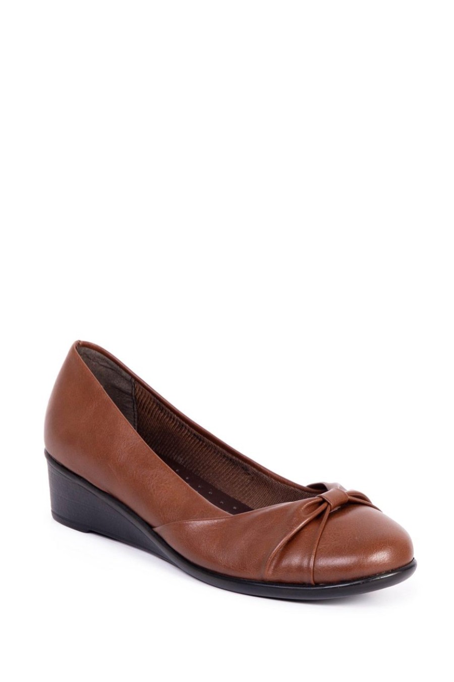 Shoes MILADYS | Wedge With Bow Trim Brown Chocolate