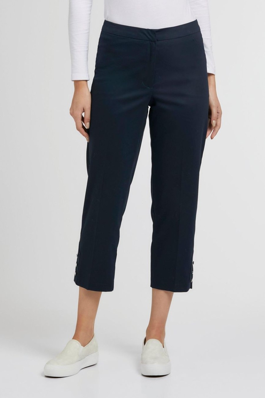 Clothing MILADYS | Sateen Tummy Control Crops Navy