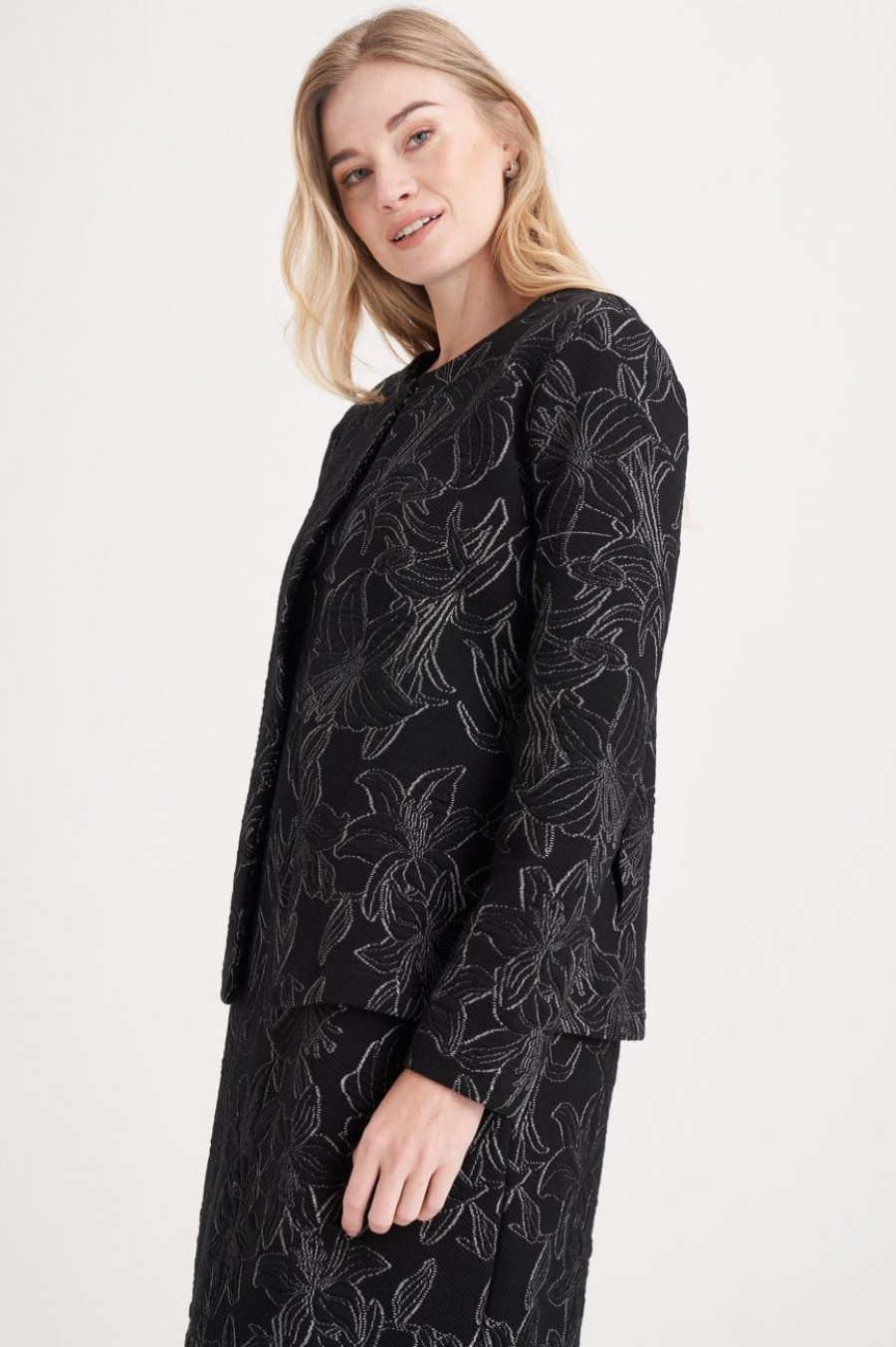 Clothing MILADYS | Jacquard Jacket Black