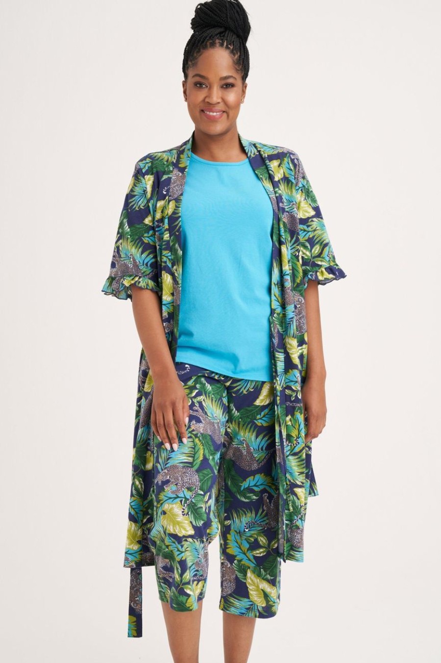 Clothing MILADYS | Tropical Print Gown Navy