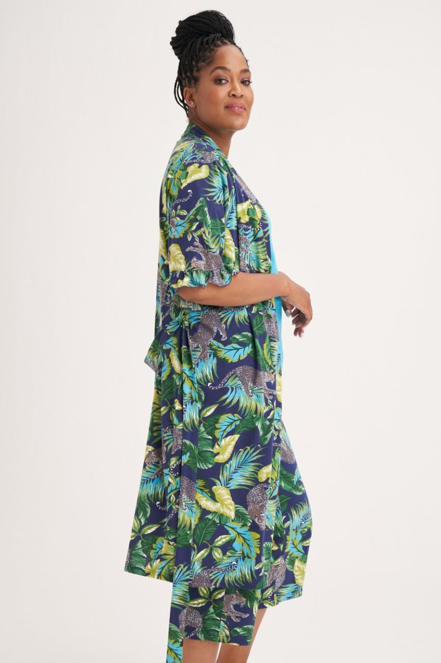 Clothing MILADYS | Tropical Print Gown Navy