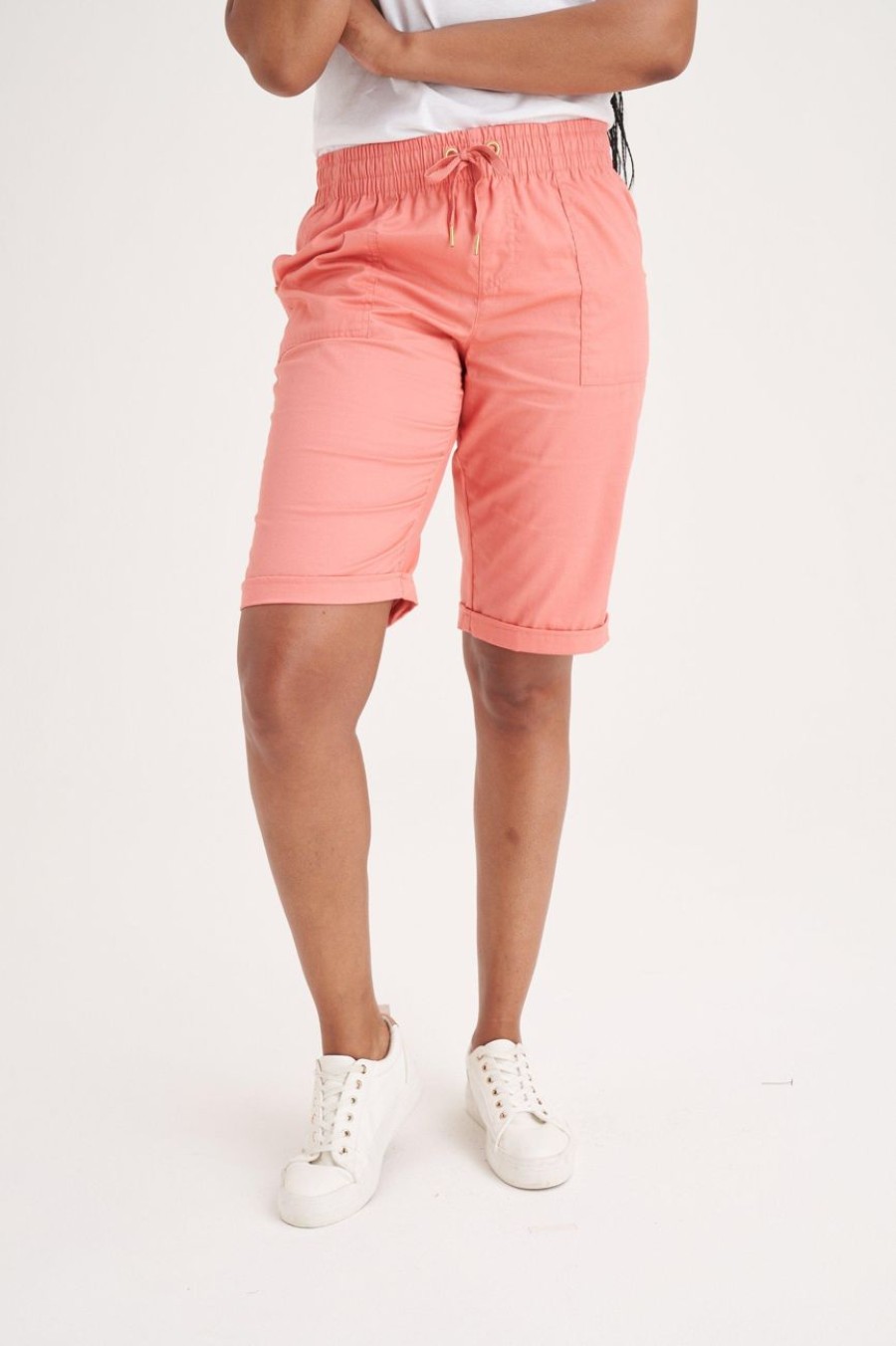 Clothing MILADYS | Cracker Cotton Bermuda Shorts Spiced Coral