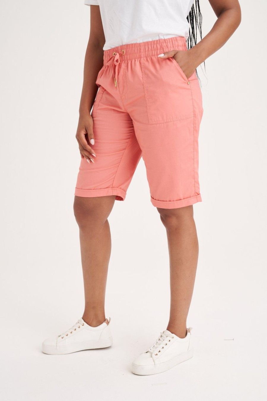 Clothing MILADYS | Cracker Cotton Bermuda Shorts Spiced Coral