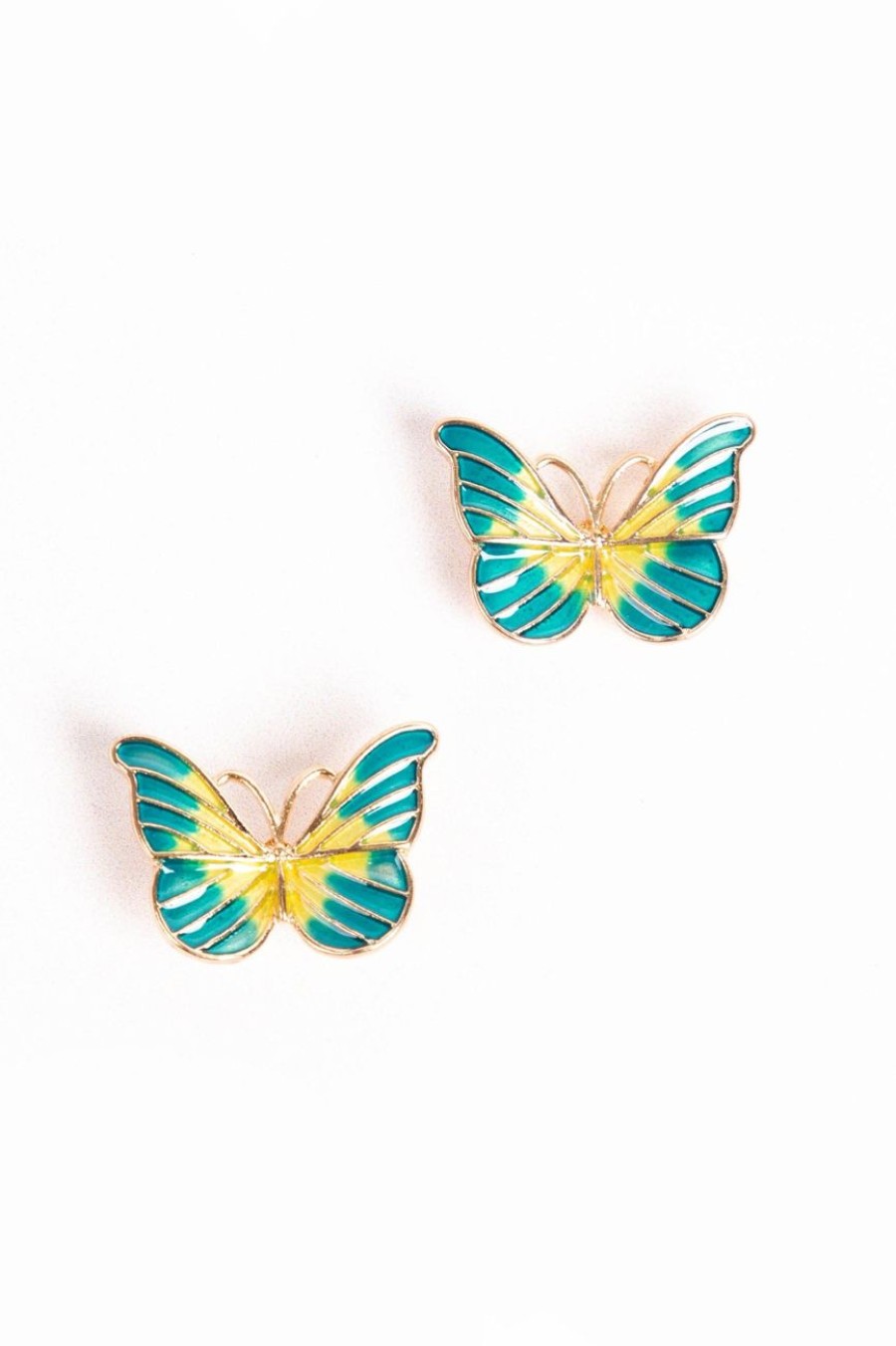 Accessories MILADYS | Butterfly Stud Earrings Forest Green