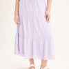 Clothing MILADYS | Tiered Textured A-Line Skirt Lilac