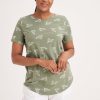 Clothing MILADYS | Green Floral Printed T-Shirt Fatigue