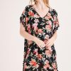 Clothing MILADYS | Floral Kaftan Swim Cover Up Black