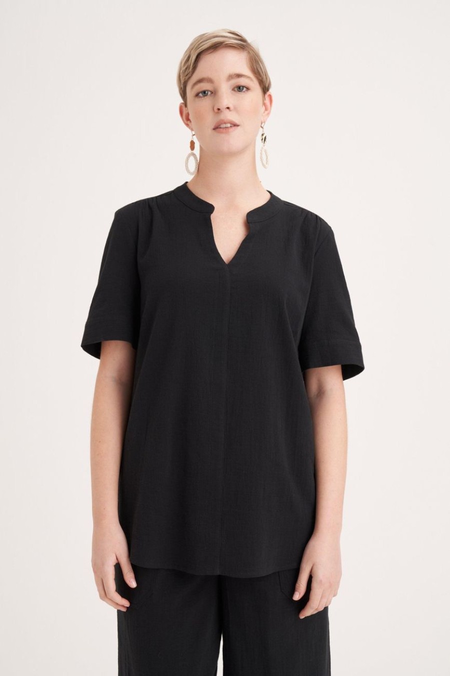 Clothing MILADYS | Crinkle Top Black