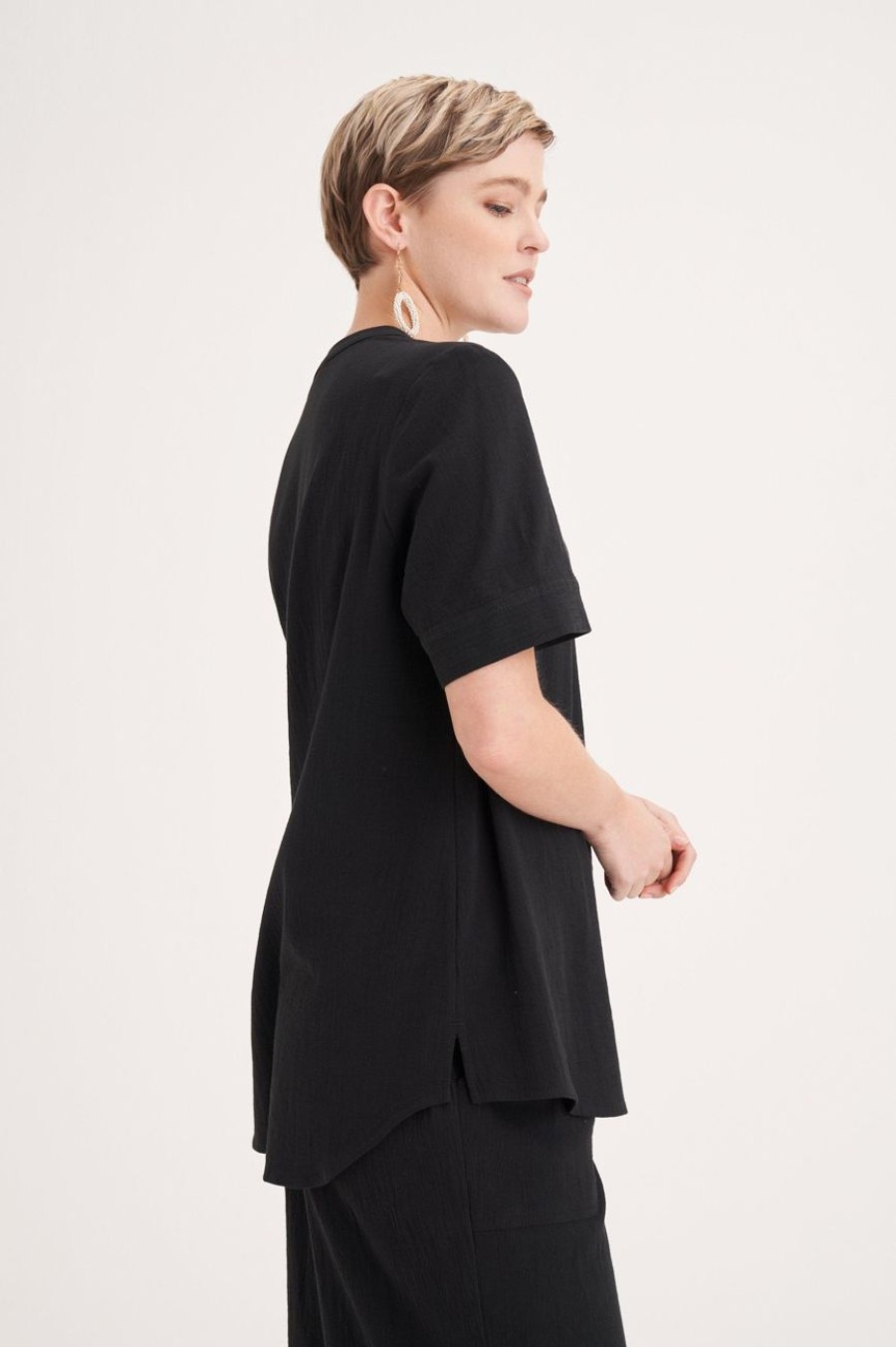 Clothing MILADYS | Crinkle Top Black