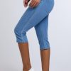 Clothing MILADYS | Straight Leg Pull On Jegging Crops Baby Blue