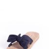 Shoes MILADYS | Linen Bow Trim Resort Sandal Navy