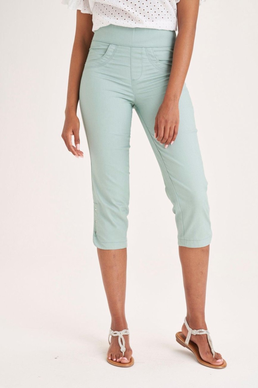 Clothing MILADYS | Pull On Jegging Crops Sage