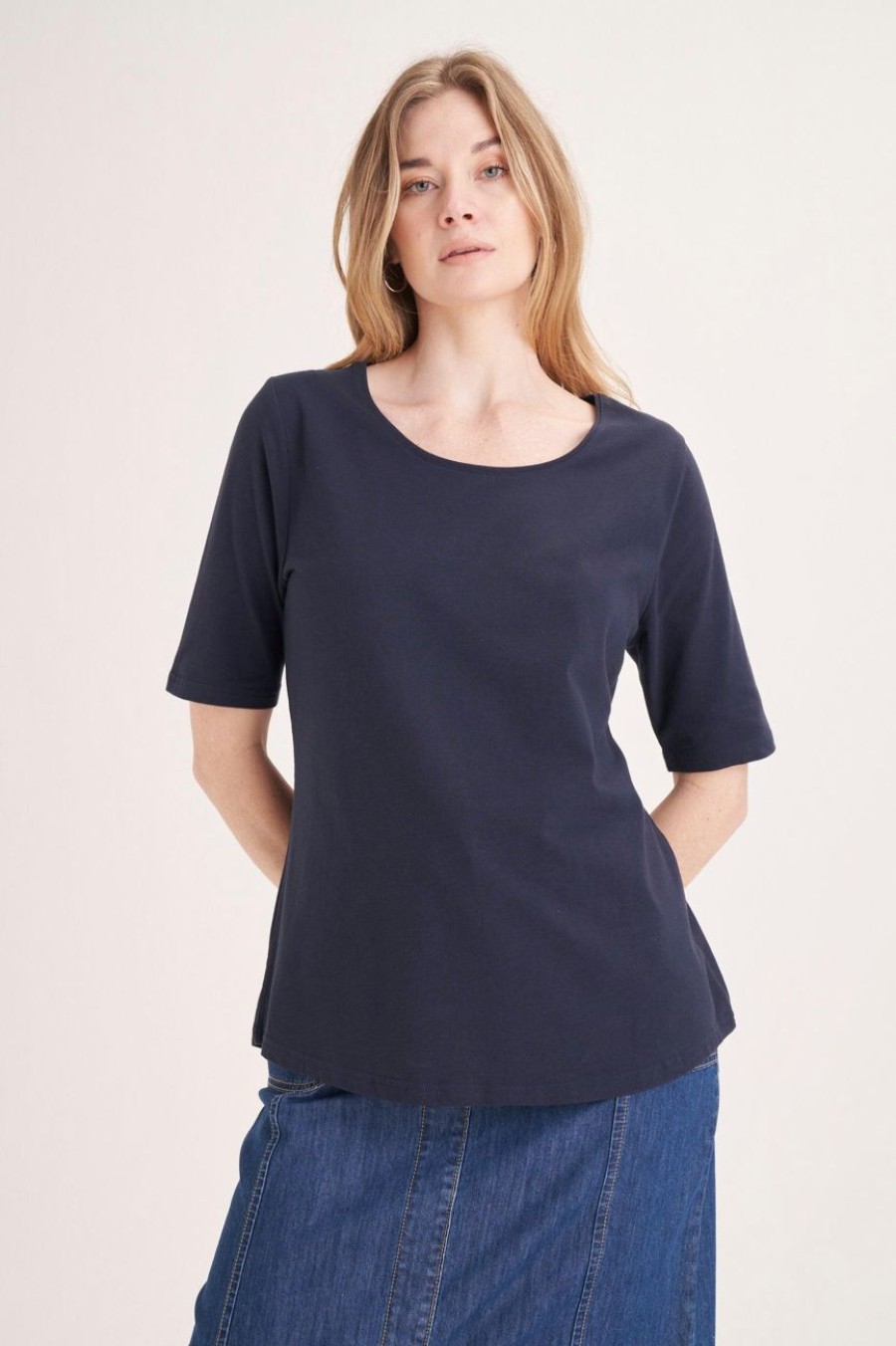 Clothing MILADYS | Basic Short Sleeve T-Shirt Navy