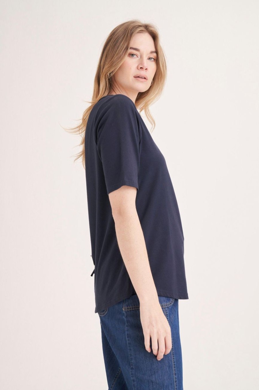 Clothing MILADYS | Basic Short Sleeve T-Shirt Navy