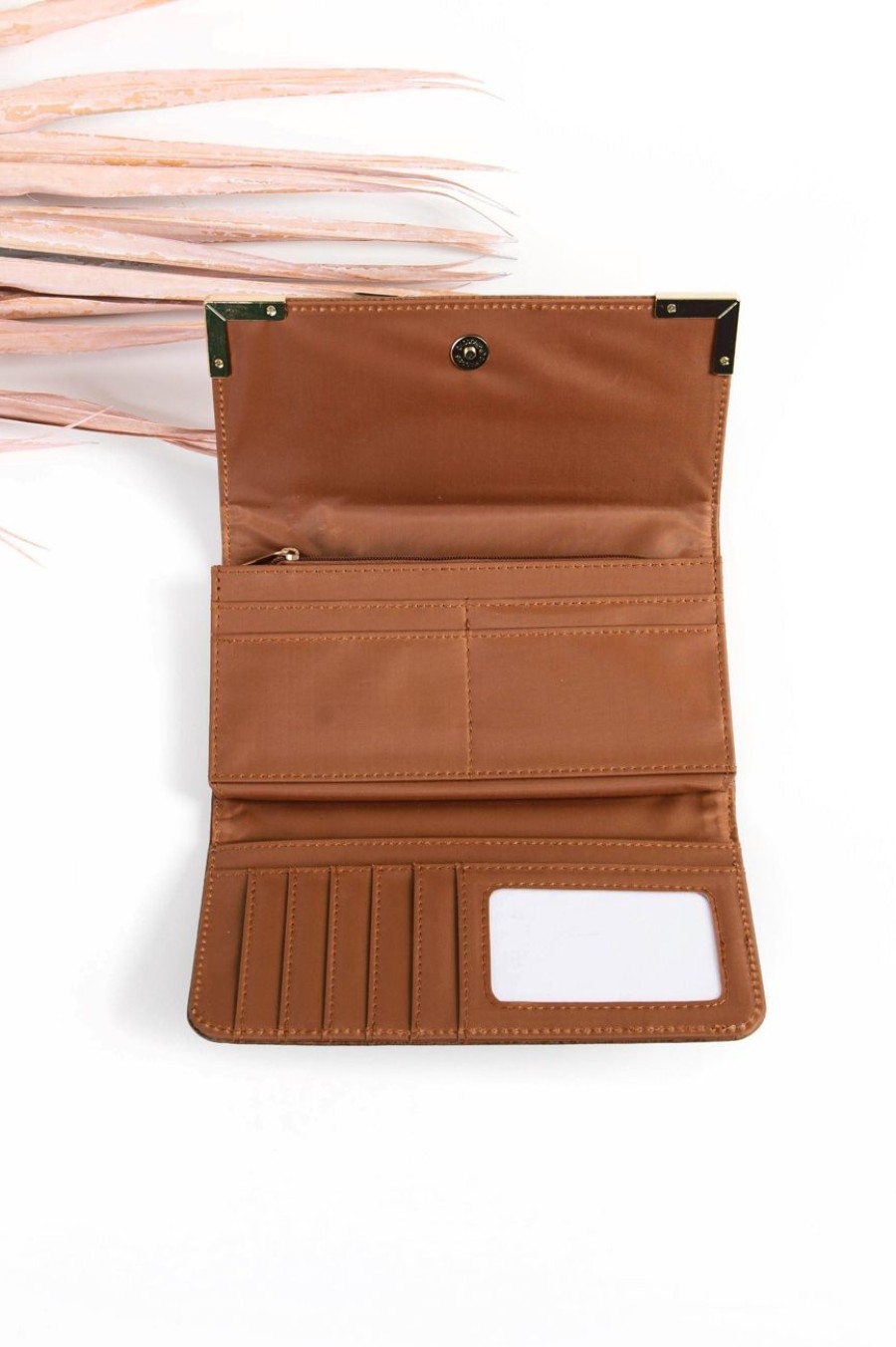 Accessories MILADYS | Trifold Cutout Purse Tan