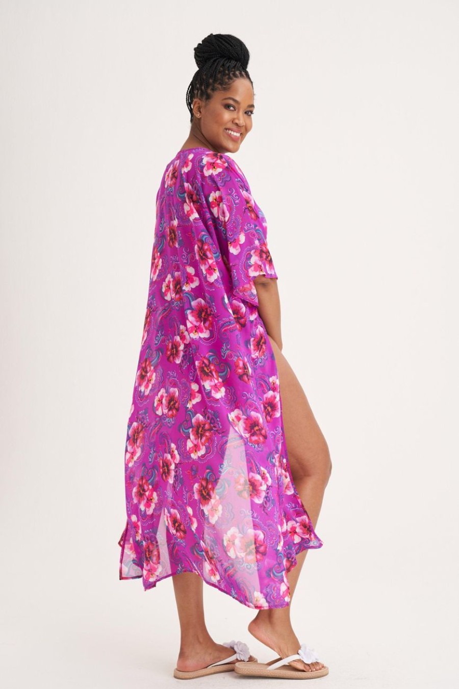 Clothing MILADYS | Printed Kaftan Magenta