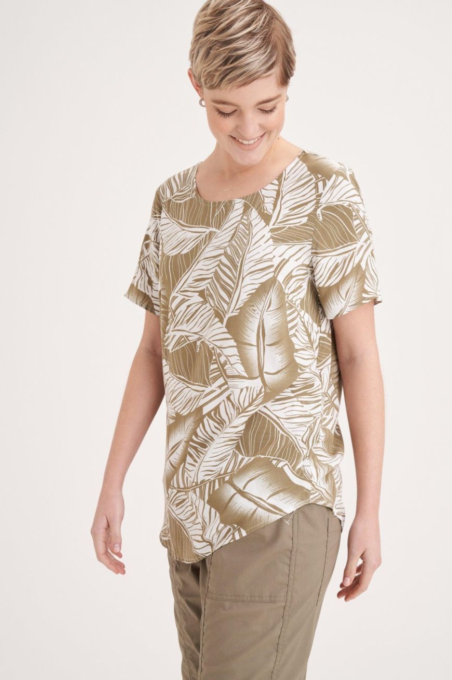 Clothing MILADYS | Leaf Print Boxy Top Multi