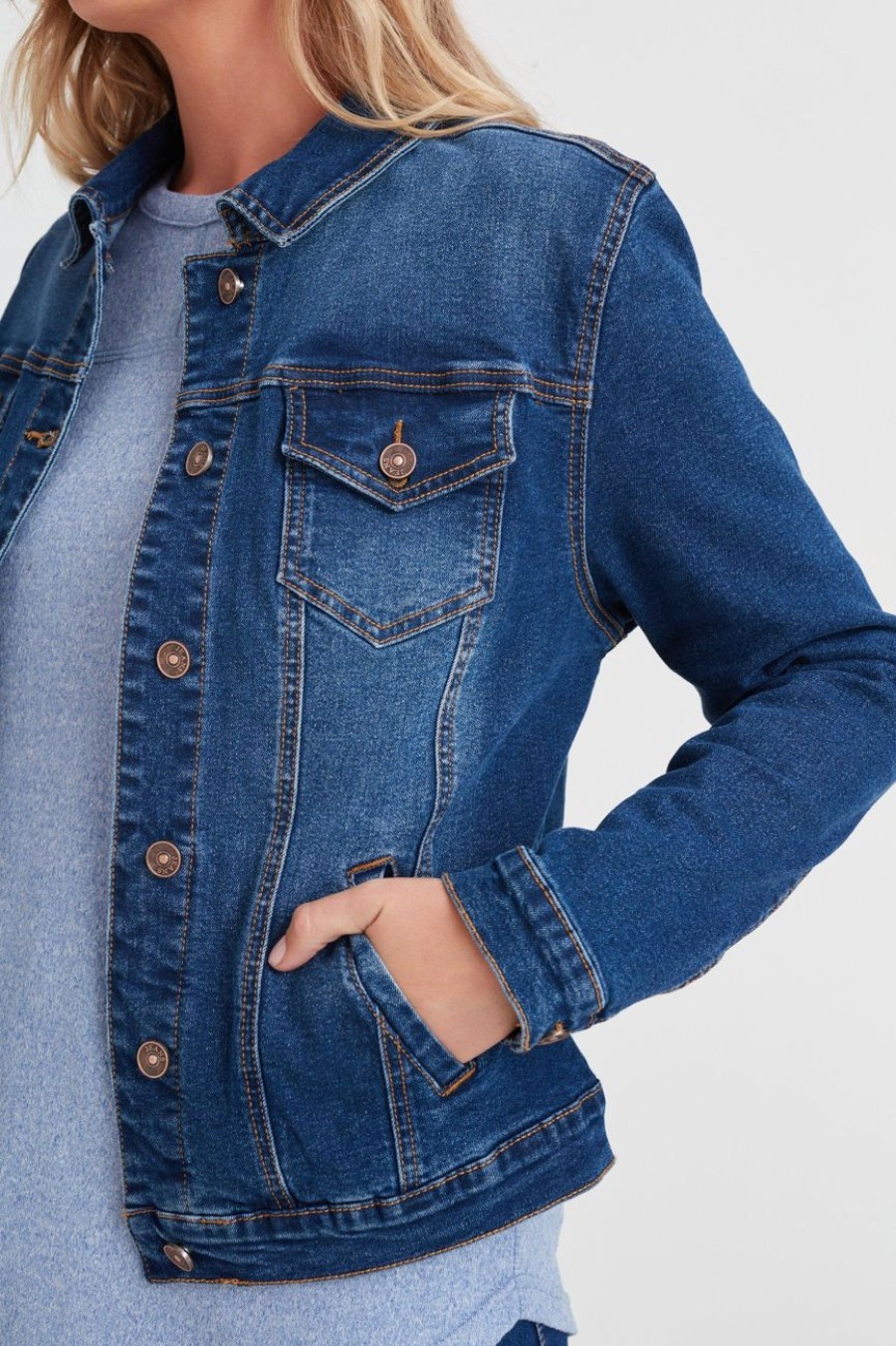 Clothing MILADYS | Denim Trucker Jacket Ink