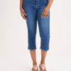 Clothing MILADYS | Slim Leg Denim Crops Midwash Ink