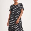 Clothing MILADYS | Polka Dot Chiffon Layered Dress Black