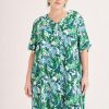 Clothing MILADYS | Tropical A-Line Henley Dress Multi