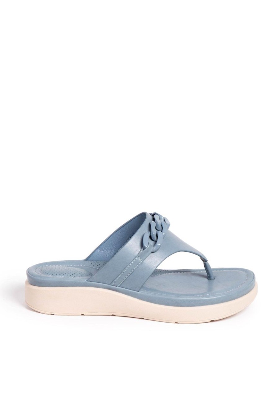 Shoes MILADYS | Chain Trim Thong Sandal - Bata Comfit Baby Blue